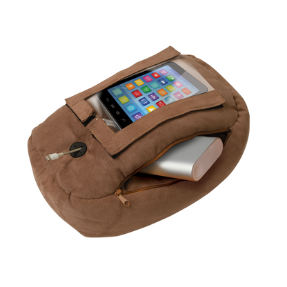 brown potato phone pillow phone stand phone holder PhoneSpud comfortable smart phone cell phone use kids elderly eases hand strain carpal tunnel arthritis patients in the hospital travel pillow with power bank