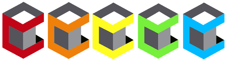 Beta Blox logo in a colorful geometric block design with a black outline on a transparent  background