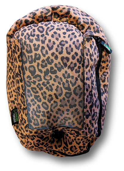 floating leopard print phonespud on a transparent background