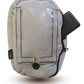 floating gray phonespud with a powerbank sticking out of the zippered side pocket on a transparent background