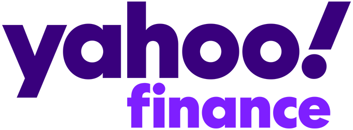 Yahoo Finance logo in purple on a transparent background